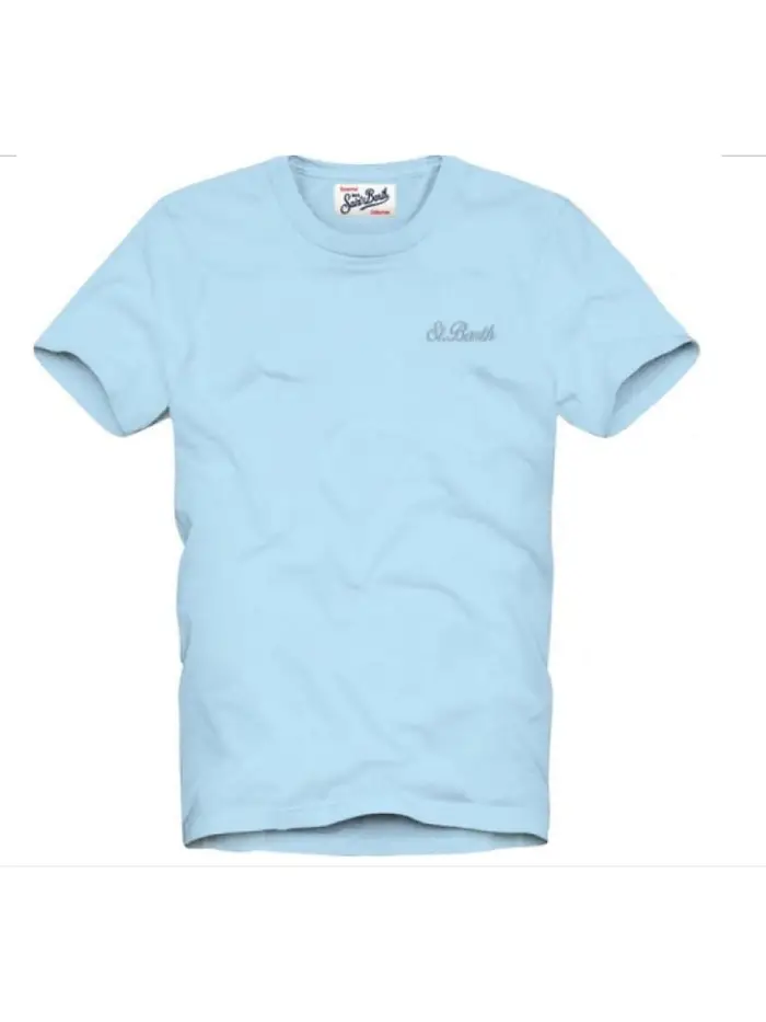 t-shirt dover kids/junior in cotone celeste con logo