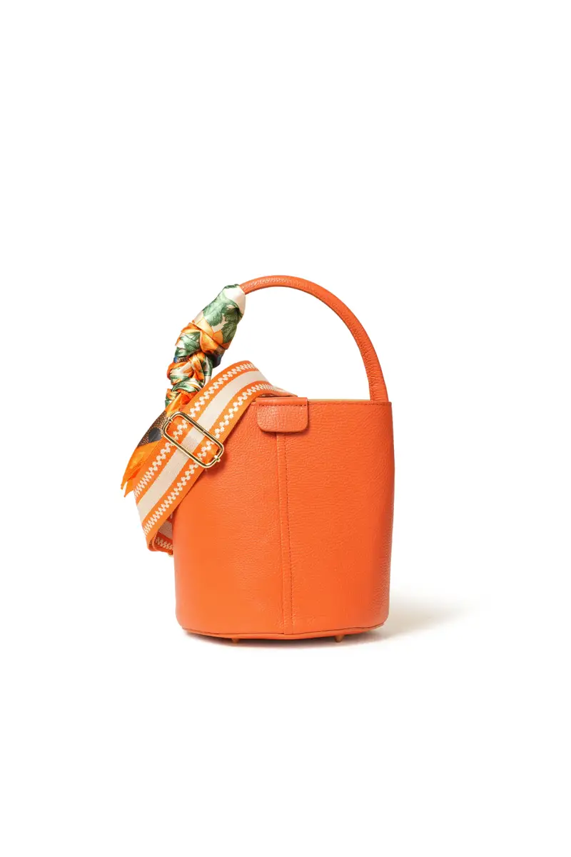 Melluso Borsa con tracolla in pelle arancio bor582
