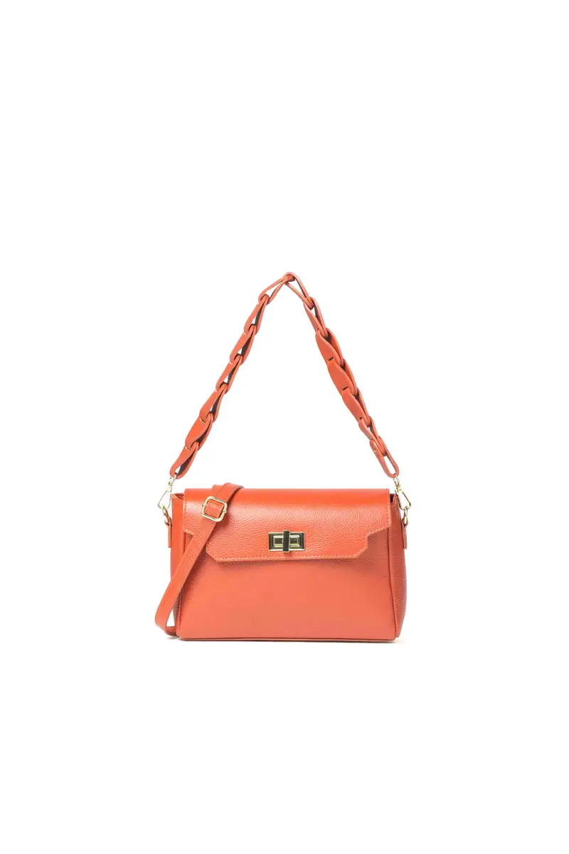 Melluso Borsa con tracolla in pelle mattone bor931