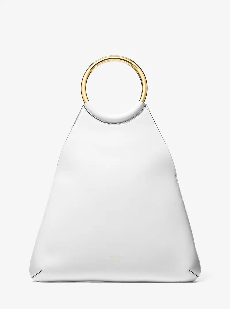 MICHAEL KORS COLLECTION MK Borsa tote Ursula grande in pelle con manico ad anello - Bianco - Michael Kors
