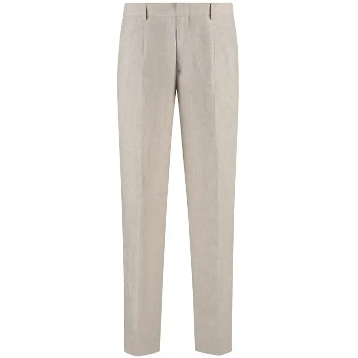Pantaloni della tuta Michael Kors Pure Linen Pleated Beige
