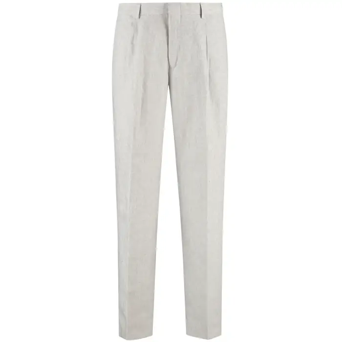 Pantaloni della tuta Michael Kors Pure Linen Pleated Gris
