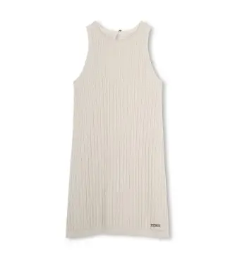 Michael Kors per ragazza R30612 Abito beige senza maniche (12Años= 150cm), Casual, Cotone, Senza maniche / cinghie, moda per bambini