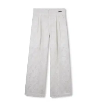 Michael Kors per ragazza R30654 Pantaloni bianchi da cerimonia (14años= 162cm), Bianco, Casual, Cotone, moda per bambini