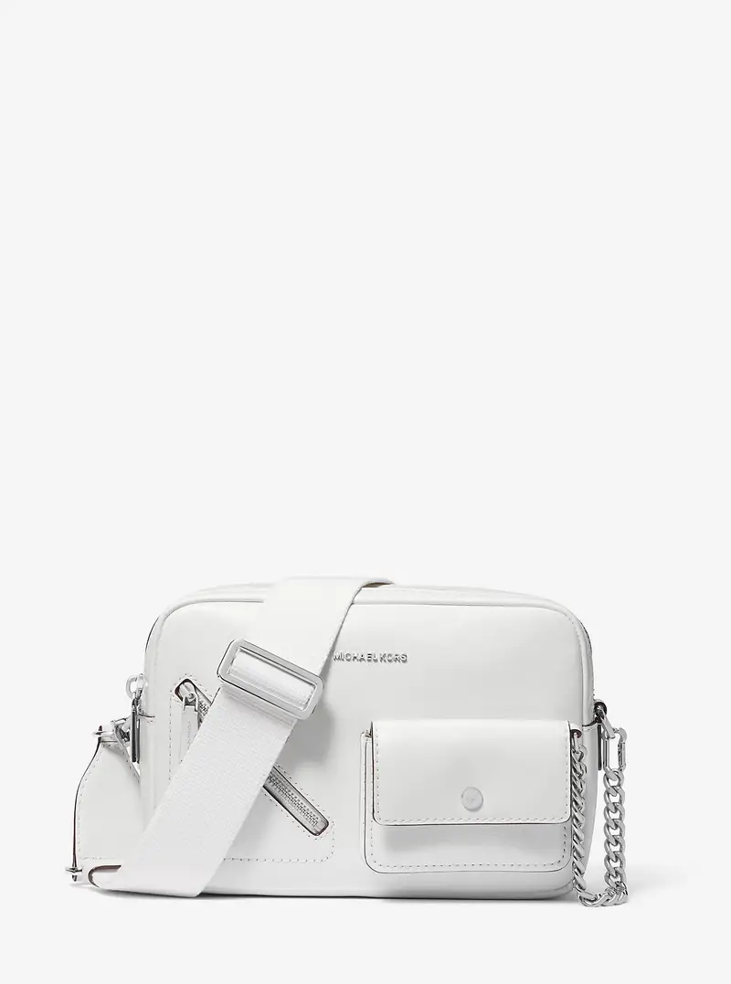 MICHAEL Michael Kors MK Camera bag a tracolla Bryant media in pelle con porta carte di credito - Bianco - Michael Kors