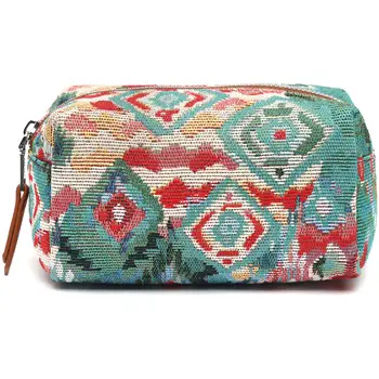 Misako Trousse Zaria beauty case con stampa jacquard Beige