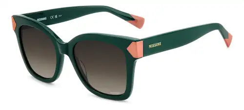 Missoni Donna MIS 0284/S 1ED/HA Occhiali da sole Acetato Verde Marrone Squadrata Normale Sfumato