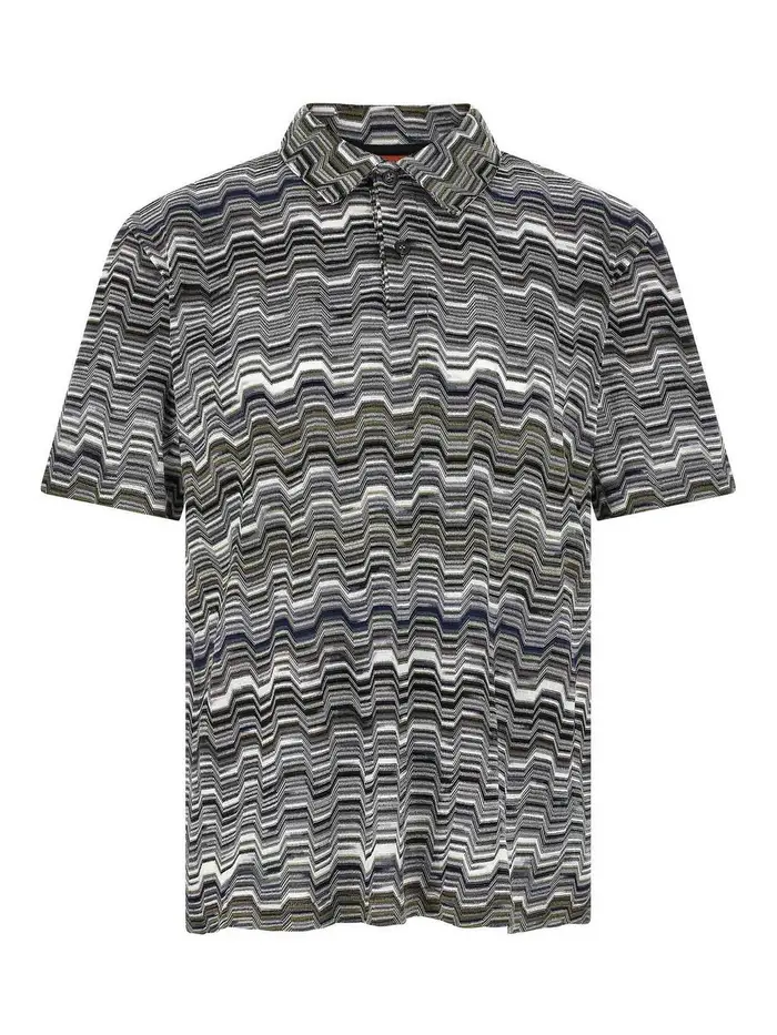 Missoni Polo Zigzag irregolare Verde