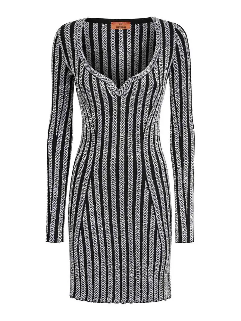 Missoni Vestito a righe verticali Argento