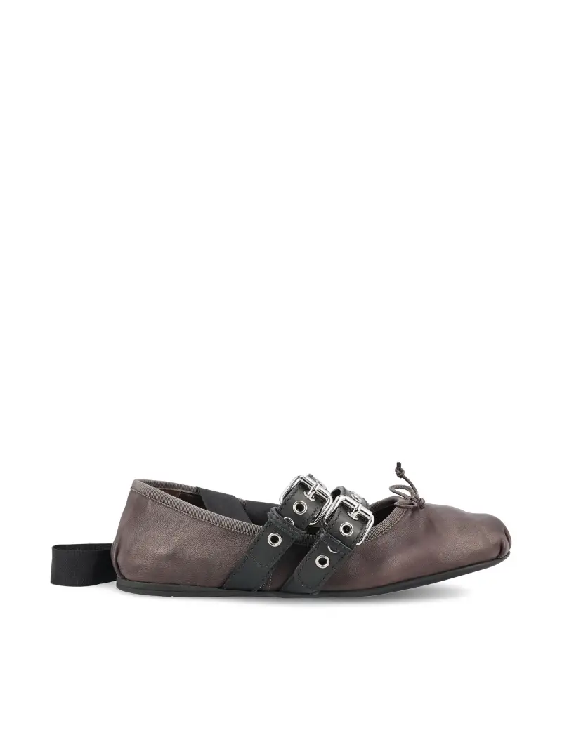 MIU MIU Ballerine In Nappa MARRONE