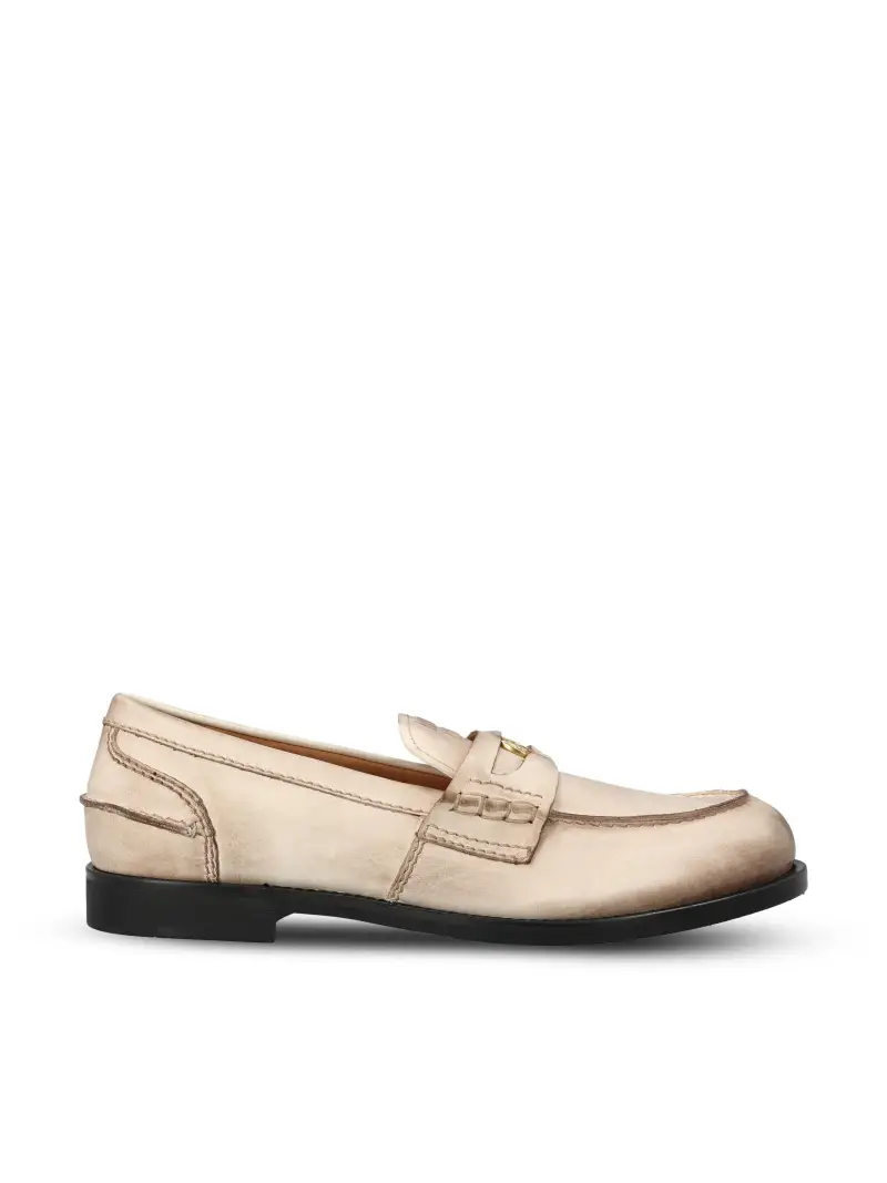 MIU MIU Mocassini In Pelle BEIGE
