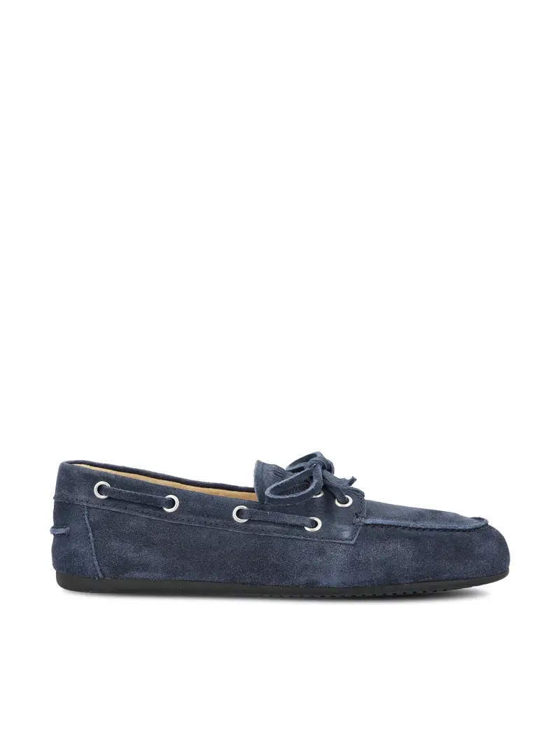 MIU MIU Mocassini In Pelle Scamosciata BLU
