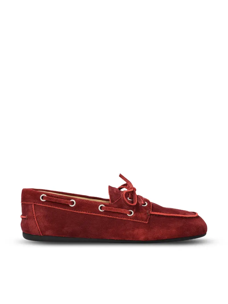 MIU MIU Mocassini In Pelle Scamosciata ROSSO