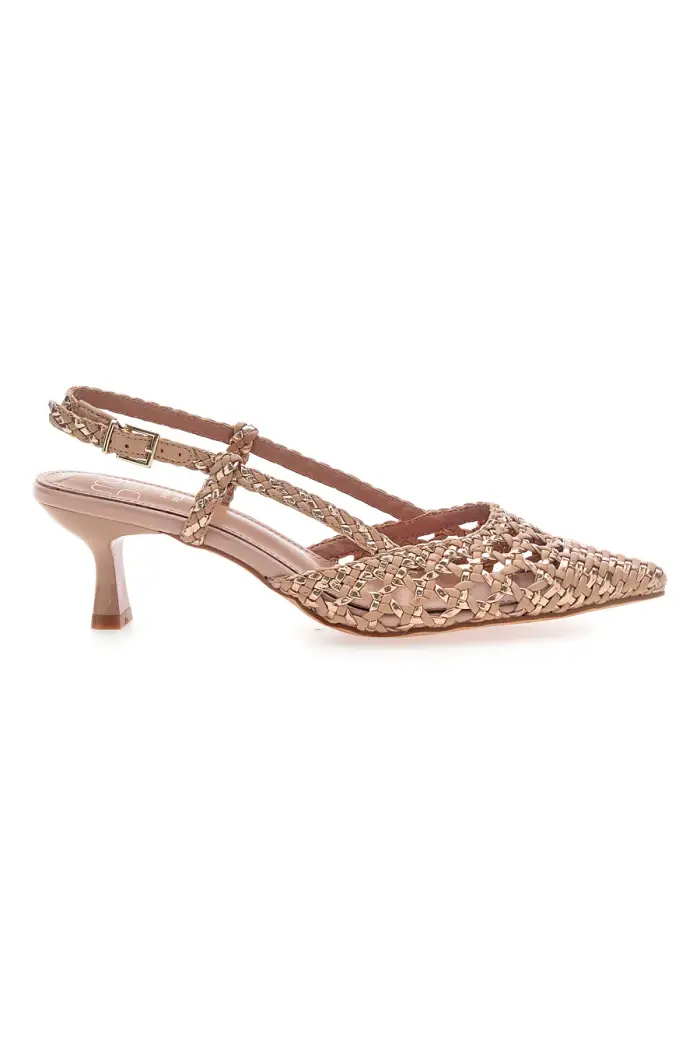 Décolleté slingback cipria intrecciate con tacco basso Mon Dieu 1601 [CIPRIA]