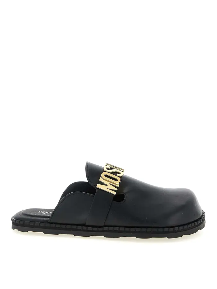 Moschino Sabot in pelle Nero