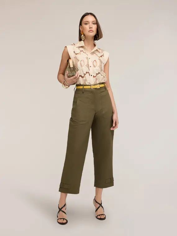 Motivi Camicia senza maniche in sangallo Donna, Beige