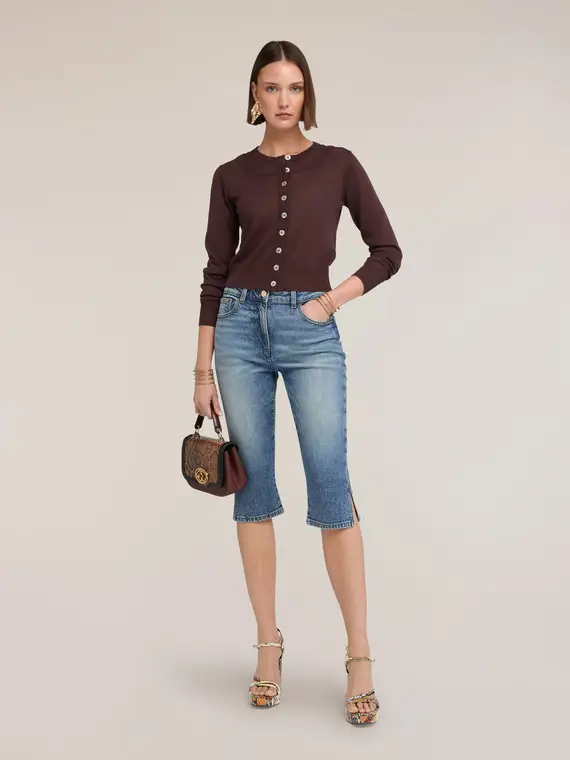Motivi Cardigan in misto lino Donna, Marrone