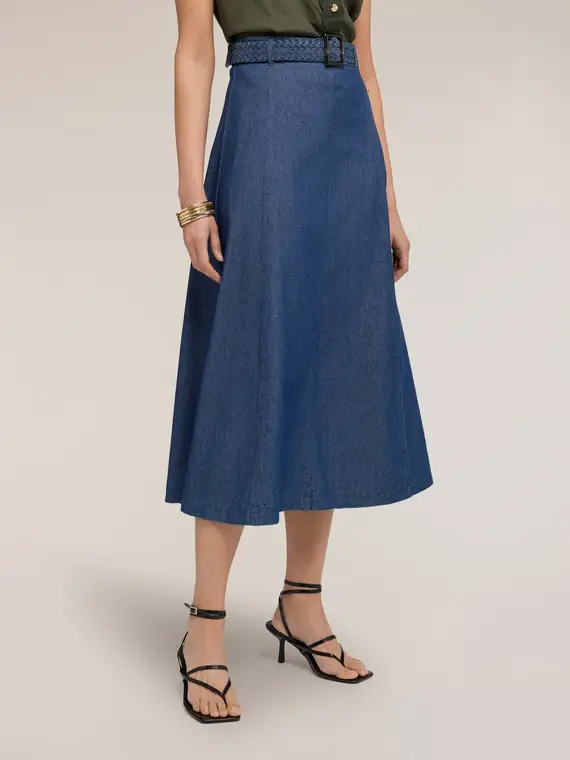 Motivi Gonna a teli in chambray Donna, Blu