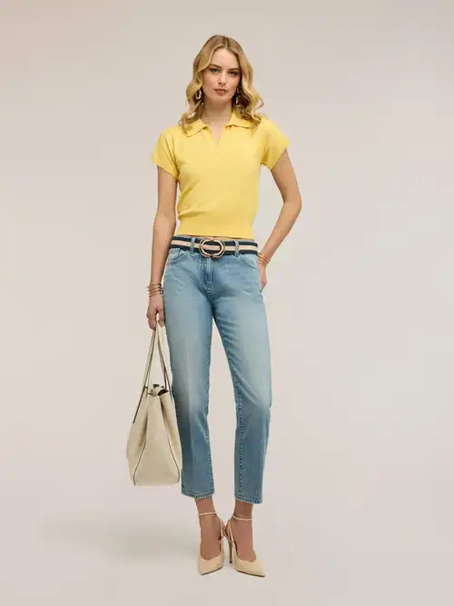 Motivi Jeans regular fit con piega stirata Donna, Azzurro