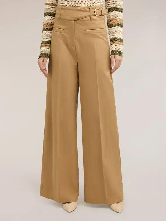 Motivi Pantaloni palazzo con alta cintura Donna, Beige
