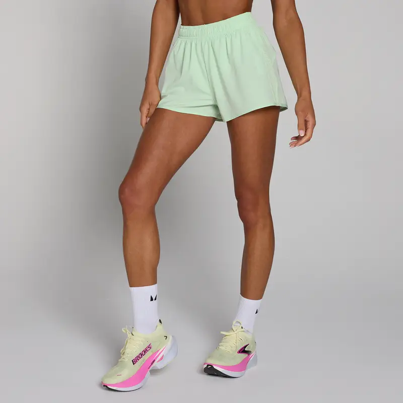 MyProtein Pantaloncini running MP Tempo 3 donna - Verde lime chiaro