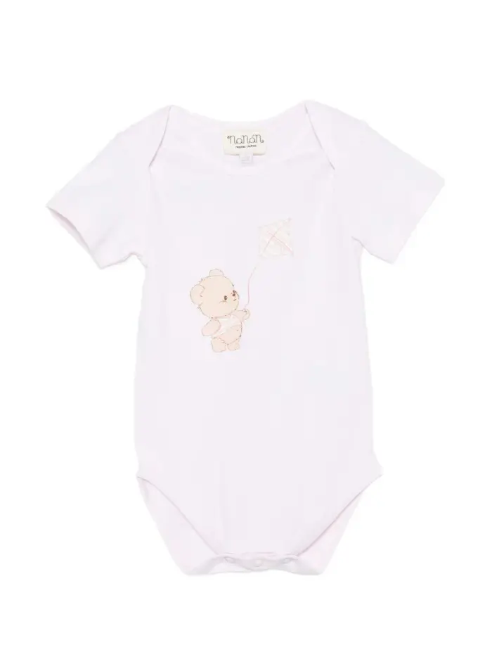 NANAN KIDS Body neonato manica corta con stampa Rosa