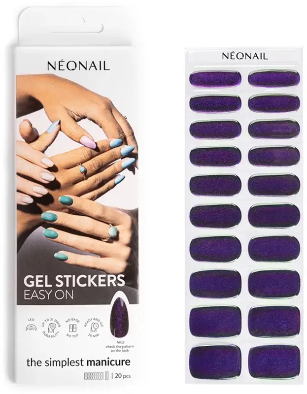 Easy On Gel Stickers Adesivi per unghie colore M02 20 pezzi