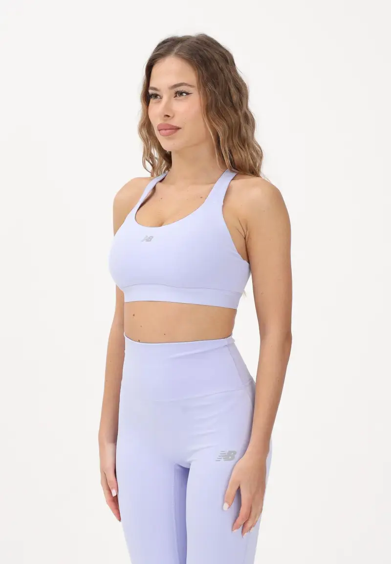 New Balance Bralette sportiva NB Essential lilla da donna