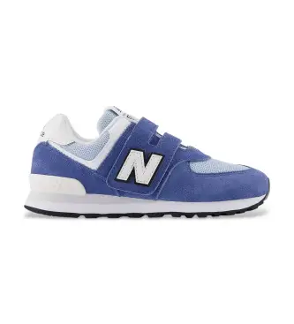 New Balance unisex per bambino P574V1_KL Sneakers in pelle 574 con chiusura a strappo, blu, Basso, Velcro, Casual, moda per bambini