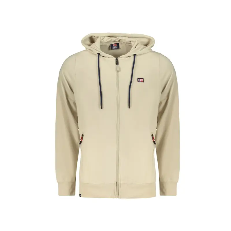 Norway 1963 Felpa Maniche Lunghe con Zip Uomo Beige Logo