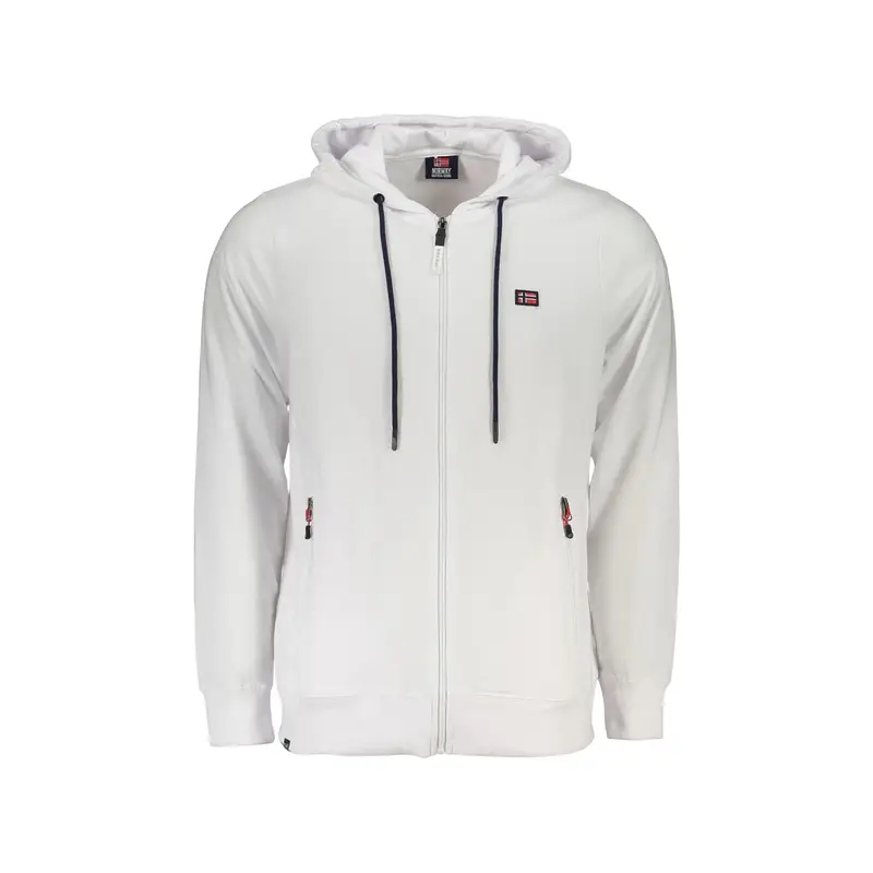Norway 1963 Felpa Maniche Lunghe con Zip Uomo Bianca Logo Bianco