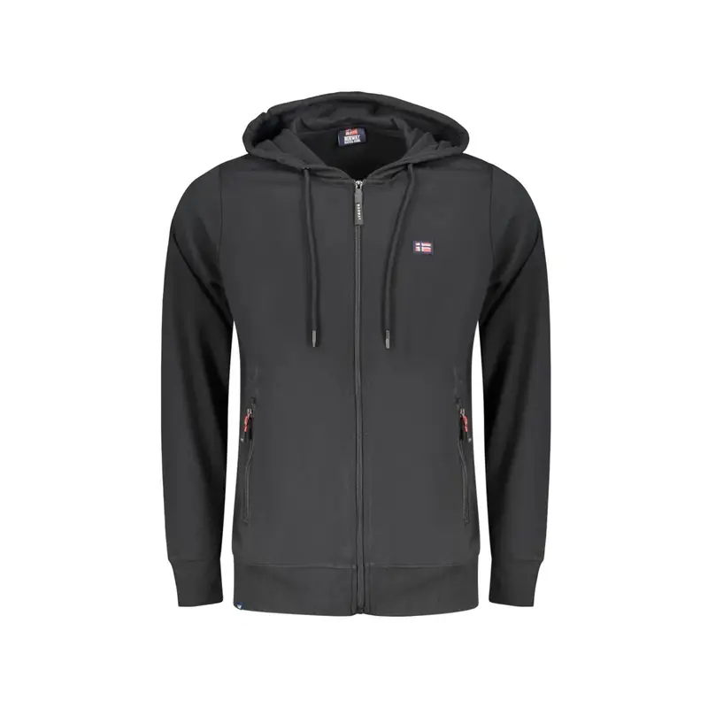 Norway 1963 Felpa Maniche Lunghe con Zip Uomo Nera Logo Nero