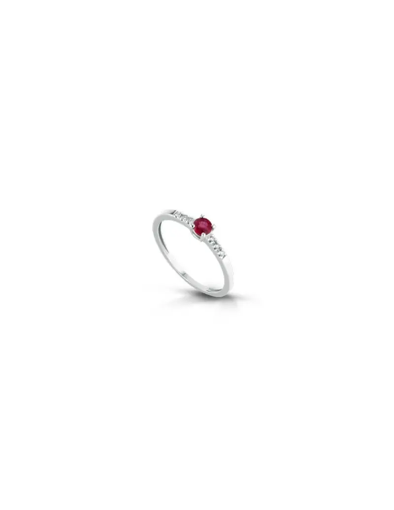 NOTINI-ORO Anello in oro bianco 18Kt con diamanti naturali e rubini F-ANFANTASY/1R