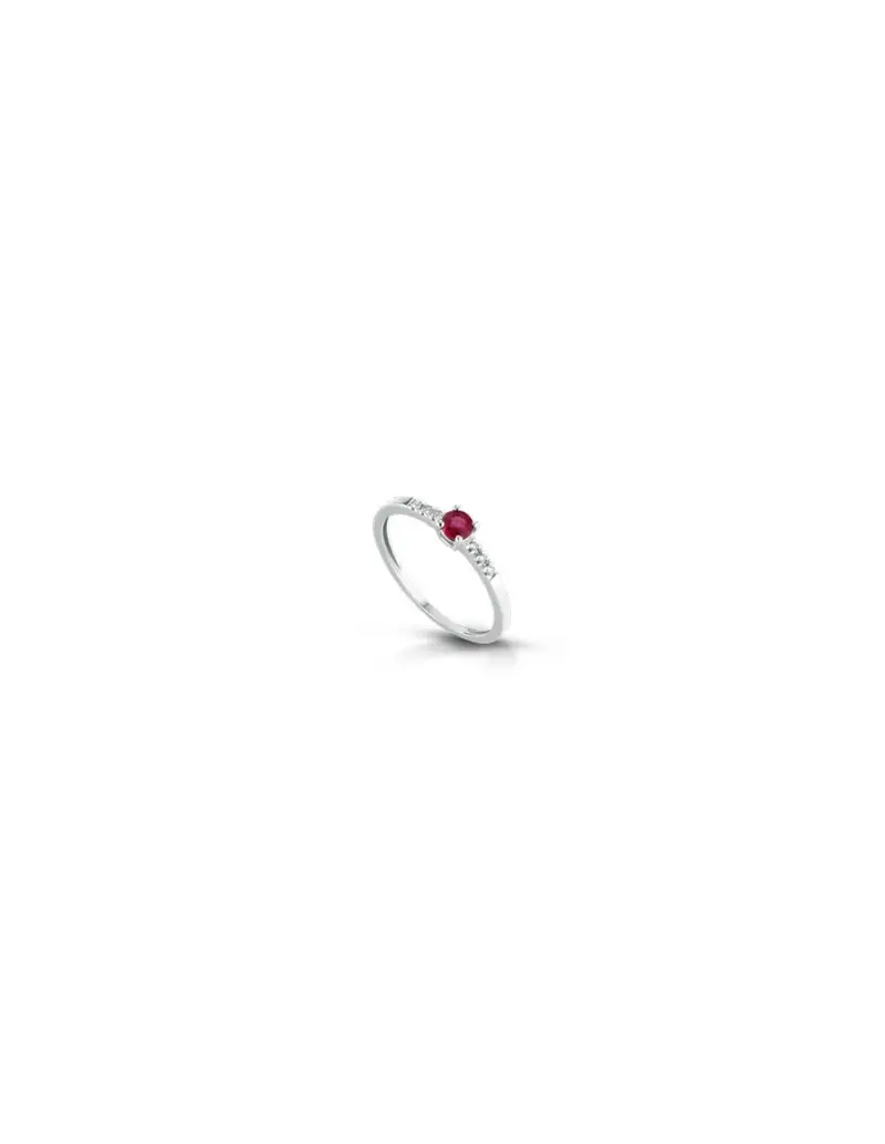 NOTINI-ORO Anello in oro bianco 18Kt con diamanti naturali e rubini F-ANFANTASY/2R