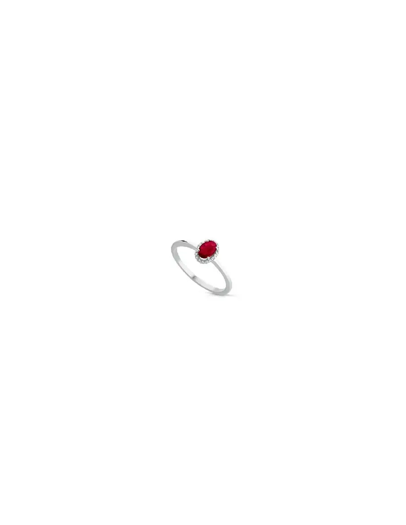 NOTINI-ORO Anello in oro bianco 18Kt con diamanti naturali e rubini F-ANPOWER/2R