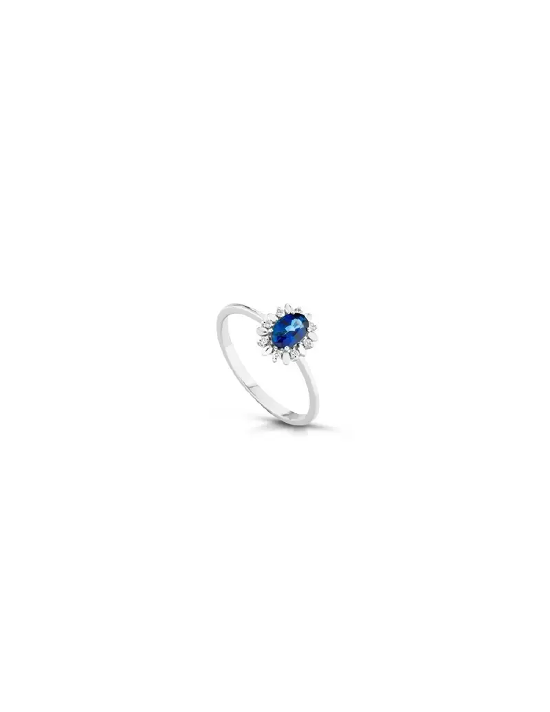 NOTINI-ORO Anello in oro bianco 18Kt con diamanti naturali e zaffiri F-ANPOINT/1Z