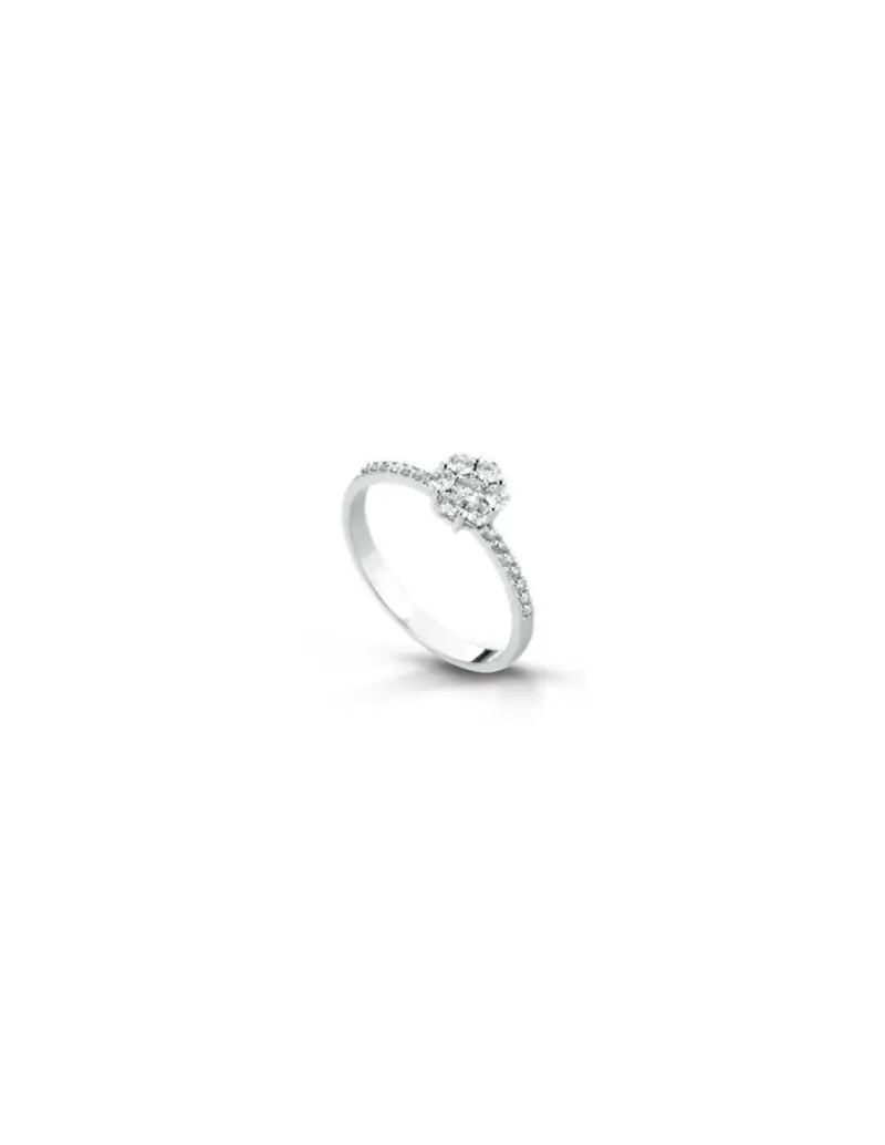 NOTINI-ORO Anello in oro bianco 18Kt con diamanti naturali F-ANFLORA/1