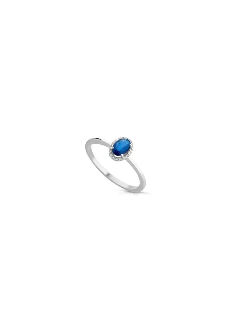 NOTINI-ORO Anello in oro bianco 9Kt diamanti e zaffiri naturali C-ANPOWER9KT/3Z