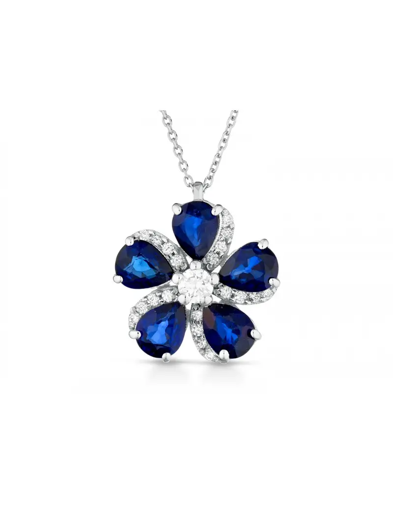 NOTINI-ORO Girocollo in oro bianco 18Kt con diamanti naturali e zaffiri F-CIOAMELIE/2Z