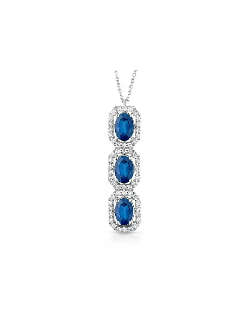 NOTINI-ORO Girocollo in oro bianco 18Kt diamanti e zaffiri naturali C-CIOTRHEA/1Z