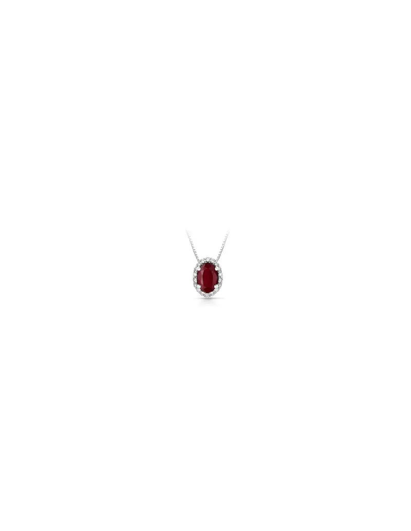 NOTINI-ORO Girocollo in oro bianco 9Kt diamanti e rubini naturali C-CIOPOWER9KT/3R