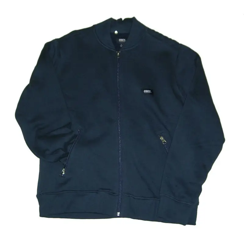 Obey Felpa College Uomo Sweatshirt Varsity Zip "oscar Zip Up Speciality" Navy Unico