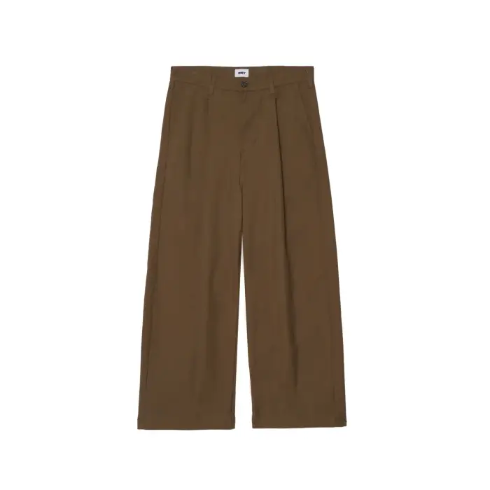 Obey Pantaloni plissettati Olivier Marron