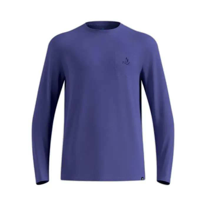 Odlo Maglietta a maniche lunghe in merino con tasca 200 Bleu