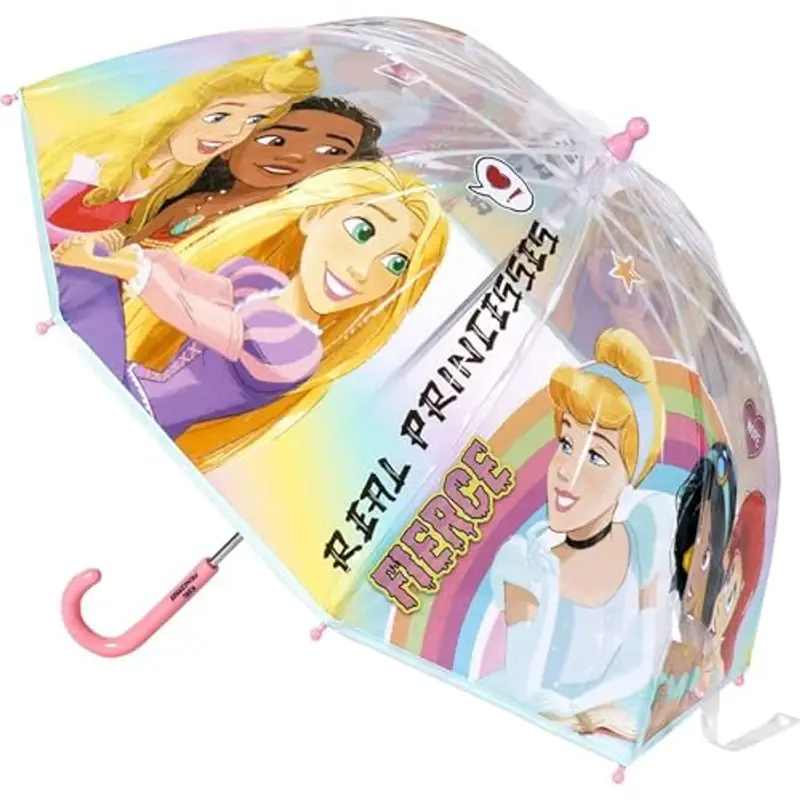 CERDÁ LIFE'S LITTLE MOMENTS Ombrello a Cupola delle Principesse Disney - Stampa delle Principesse in Colore Rosa - Fabbricato in 100% POE