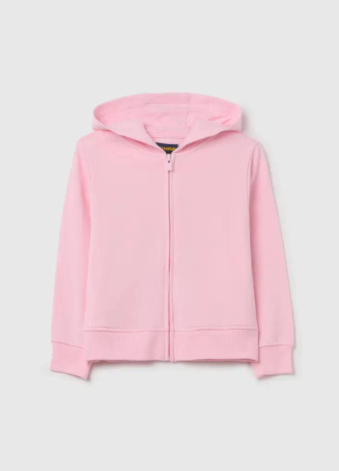 Full-zip In French Terry Con Cappuccio, Bambina, Rosa