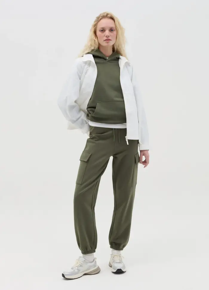 Giacca Corta Essential Con Cappuccio E Zip, Donna, Bianco