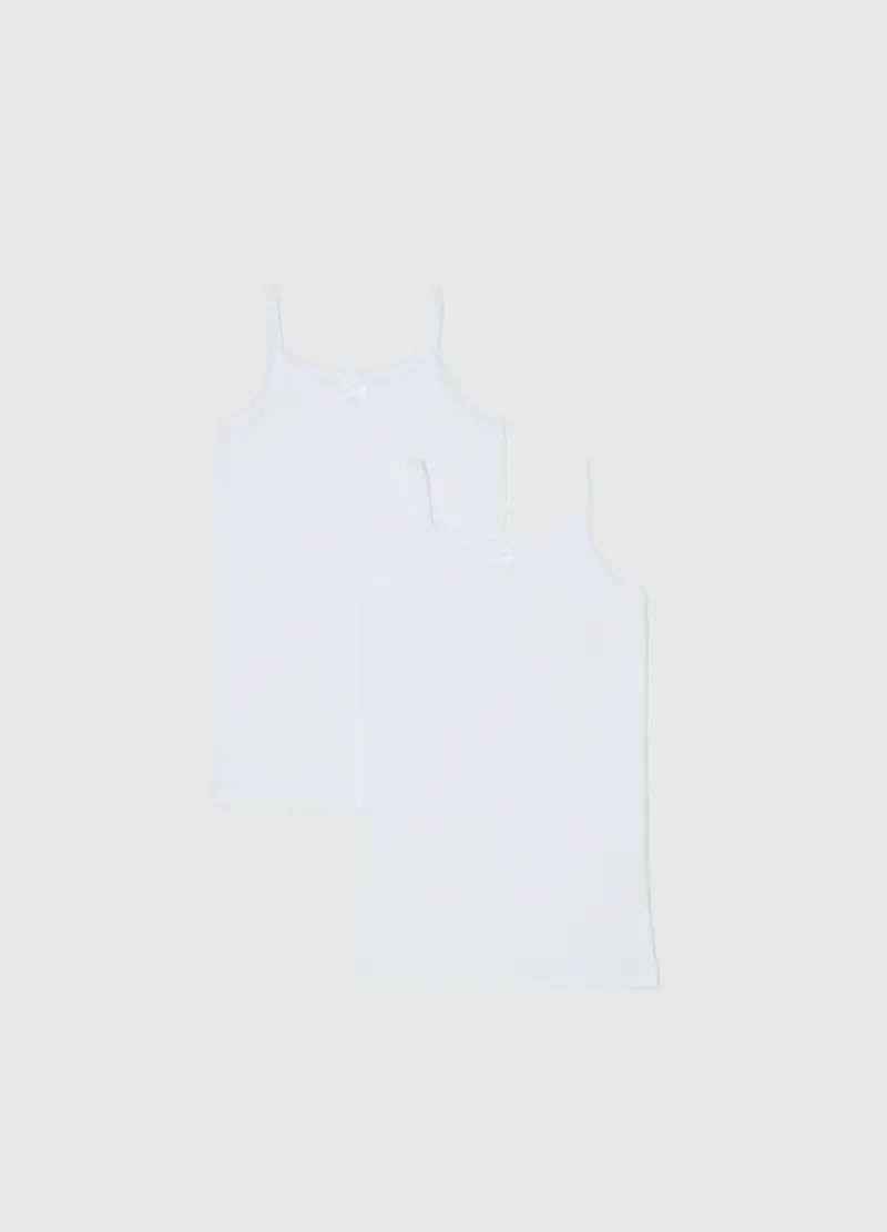 OVS HOUSEBRAND OVS, Bipack Canottiere Bianche Da Bambina In Puro Cotone Regular Fit, Unisex, Bianco