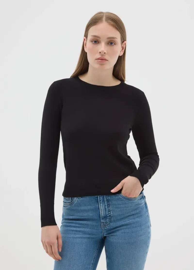 OVS HOUSEBRAND OVS, Maglione Nero Vestibilità Fitted, Donna, Nero