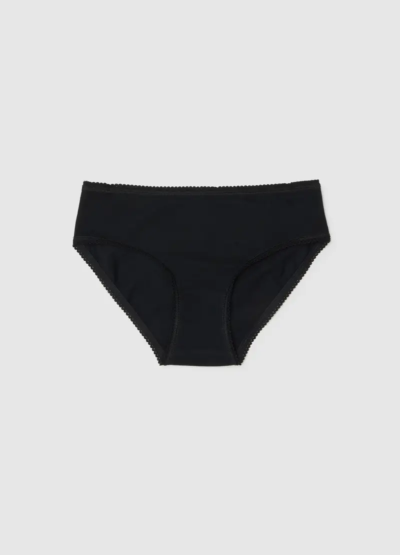 OVS HOUSEBRAND OVS, Mutandine Nere Da Bambina In Cotone Elasticizzato Regular Fit, Unisex, Nero